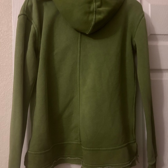 Free People Hooded Sweatshirt, Fabulous Green, Extra Small. $95 - Picture 3 of 10
